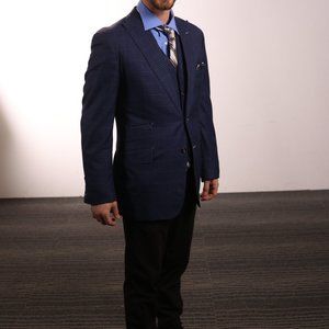 3 Piece Oxxford Suit in Micro Plaid